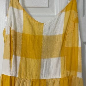 Old Navy Yellow and White Gingham Midi Dress